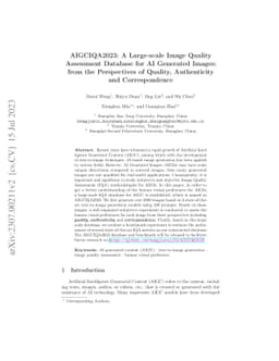 AIGCIQA2023: A Large-scale Image Quality Assessment Database for AI
  Generated Images: from the Perspectives of Quality, Authenticity and
  Correspondence