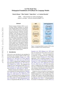 Let Me Teach You: Pedagogical Foundations of Feedback for Language
  Models