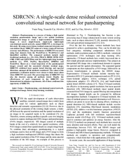 SDRCNN: A single-scale dense residual connected convolutional neural
  network for pansharpening