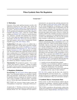 When Synthetic Data Met Regulation