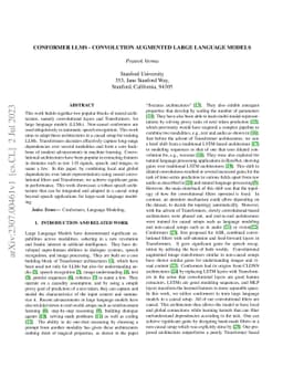 Conformer LLMs -- Convolution Augmented Large Language Models