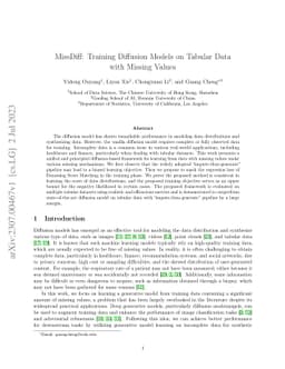 MissDiff: Training Diffusion Models on Tabular Data with Missing Values