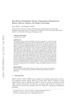 Data-Driven Probabilistic Energy Consumption Estimation for Battery
  Electric Vehicles with Model Uncertainty