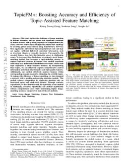 TopicFM+: Boosting Accuracy and Efficiency of Topic-Assisted Feature
  Matching