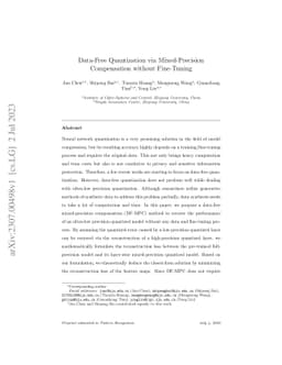 Data-Free Quantization via Mixed-Precision Compensation without Fine-Tuning