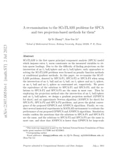 A re-examination to the SCoTLASS problems for SPCA and two
  projection-based methods for them