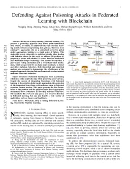 Defending Against Poisoning Attacks in Federated Learning with
  Blockchain