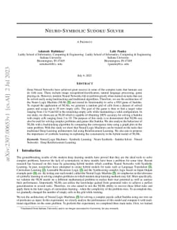 Neuro-Symbolic Sudoku Solver