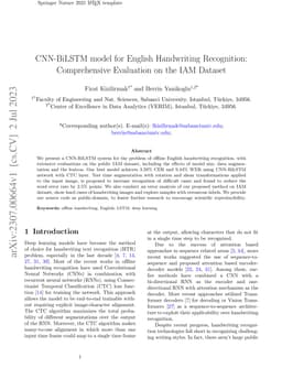 CNN-BiLSTM model for English Handwriting Recognition: Comprehensive
  Evaluation on the IAM Dataset