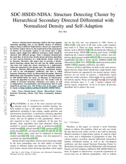 SDC-HSDD-NDSA: Structure Detecting Cluster by Hierarchical Secondary Directed Differential with Normalized Density and Self-Adaption