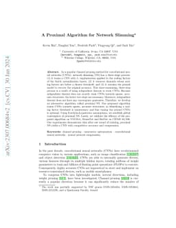 A Proximal Algorithm for Network Slimming
