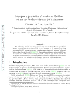 Asymptotic properties of maximum likelihood estimators for determinantal
  point processes