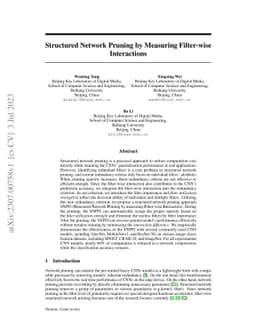 Structured Network Pruning by Measuring Filter-wise Interactions