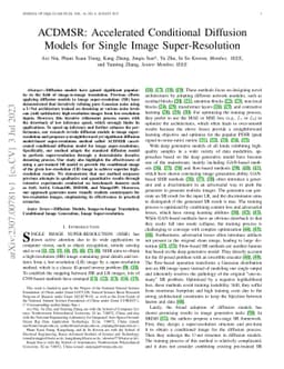 ACDMSR: Accelerated Conditional Diffusion Models for Single Image
  Super-Resolution