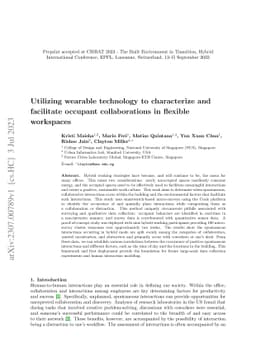 Utilizing wearable technology to characterize and facilitate occupant
  collaborations in flexible workspaces