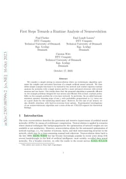 First Steps Towards a Runtime Analysis of Neuroevolution