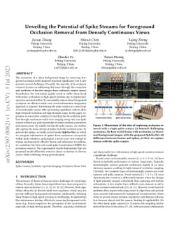 Unveiling the Potential of Spike Streams for Foreground Occlusion
  Removal from Densely Continuous Views