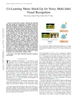 Co-Learning Meets Stitch-Up for Noisy Multi-label Visual Recognition