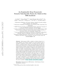 An Explainable Deep Framework: Towards Task-Specific Fusion for
  Multi-to-One MRI Synthesis