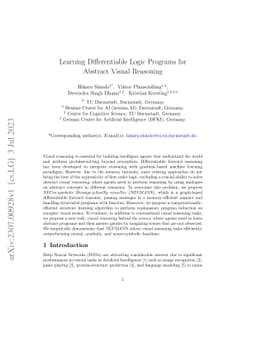 Learning Differentiable Logic Programs for Abstract Visual Reasoning