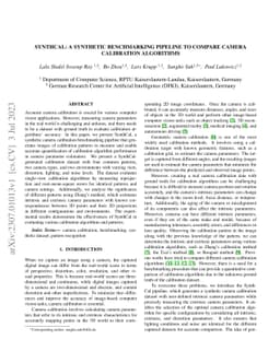 SynthCal: A Synthetic Benchmarking Pipeline to Compare Camera
  Calibration Algorithms