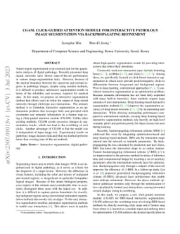 CGAM: Click-Guided Attention Module for Interactive Pathology Image
  Segmentation via Backpropagating Refinement