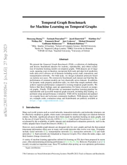 Temporal Graph Benchmark for Machine Learning on Temporal Graphs