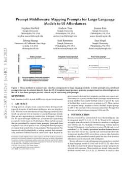 Prompt Middleware: Mapping Prompts for Large Language Models to UI
  Affordances