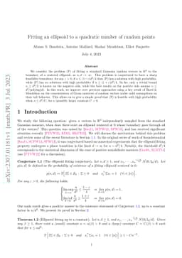 Fitting an ellipsoid to a quadratic number of random points