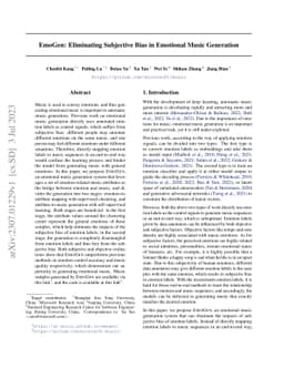 EmoGen: Eliminating Subjective Bias in Emotional Music Generation