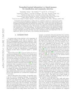 Normalized mutual information is a biased measure for classification and
  community detection