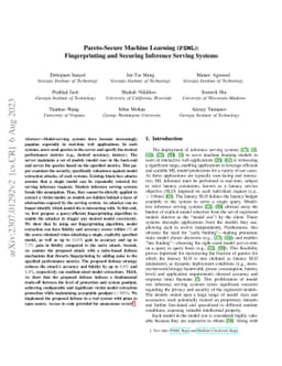 Pareto-Secure Machine Learning (PSML): Fingerprinting and Securing
  Inference Serving Systems