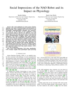 Social Impressions of the NAO Robot and its Impact on Physiology