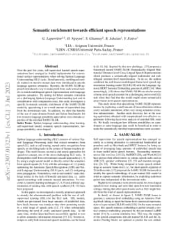 Semantic enrichment towards efficient speech representations