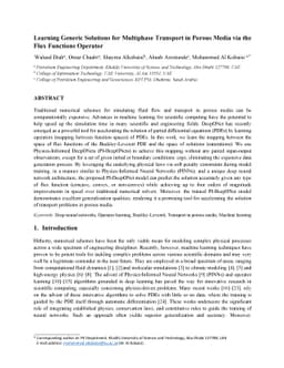 Learning Generic Solutions for Multiphase Transport in Porous Media via
  the Flux Functions Operator