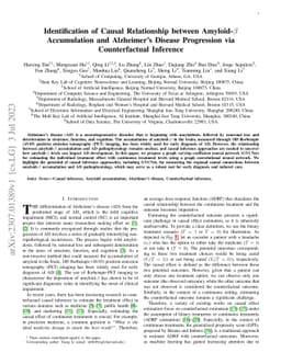Identification of Causal Relationship between Amyloid-beta Accumulation
  and Alzheimer's Disease Progression via Counterfactual Inference