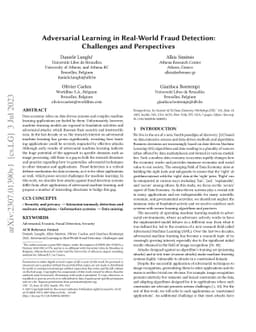 Adversarial Learning in Real-World Fraud Detection: Challenges and
  Perspectives