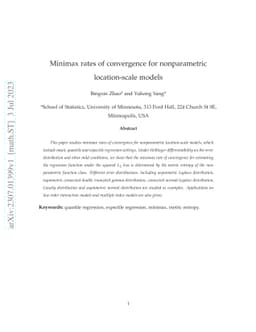 Minimax rates of convergence for nonparametric location-scale models