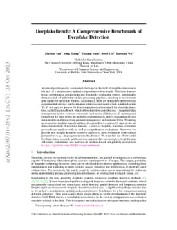 DeepfakeBench: A Comprehensive Benchmark of Deepfake Detection