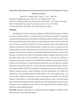 Smart filter aided domain adversarial neural network for fault diagnosis
  in noisy industrial scenarios