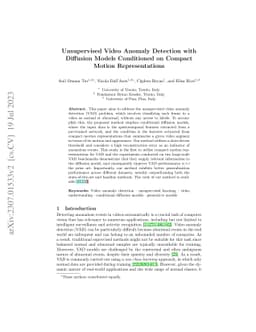 Unsupervised Video Anomaly Detection with Diffusion Models Conditioned
  on Compact Motion Representations