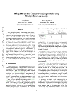 EffSeg: Efficient Fine-Grained Instance Segmentation using
  Structure-Preserving Sparsity