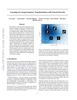 Learning Lie Group Symmetry Transformations with Neural Networks