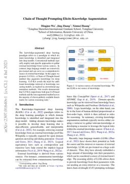 Chain of Thought Prompting Elicits Knowledge Augmentation