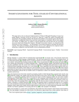 Insert-expansions for Tool-enabled Conversational Agents
