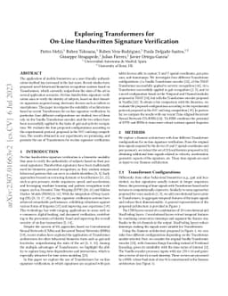 Exploring Transformers for On-Line Handwritten Signature Verification