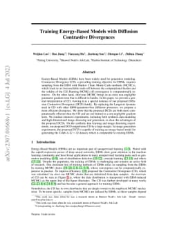 Training Energy-Based Models with Diffusion Contrastive Divergences