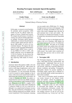 Boosting Norwegian Automatic Speech Recognition
