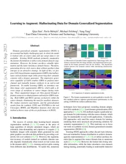 Learning to Augment: Hallucinating Data for Domain Generalized
  Segmentation