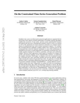 On the Constrained Time-Series Generation Problem